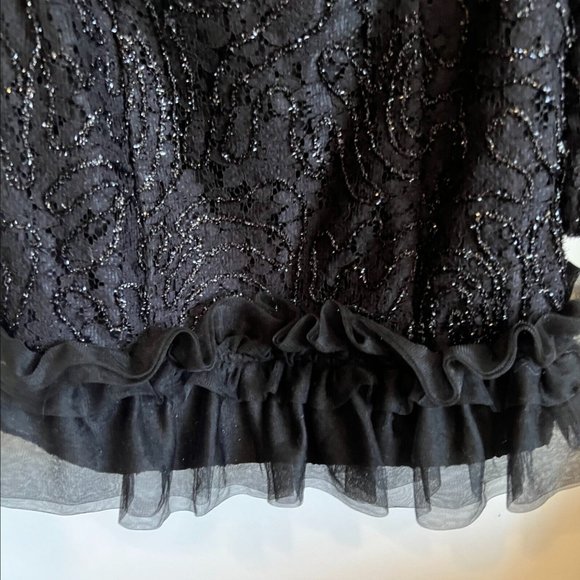 NWT Camila Coelho Suzette Off Shoulder Mini Dress Size XS Black Tulle Ruffle - Picture 6 of 12